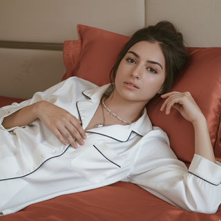 taie doreiller en soie terracotta