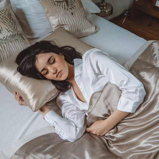 taie en soie champgne